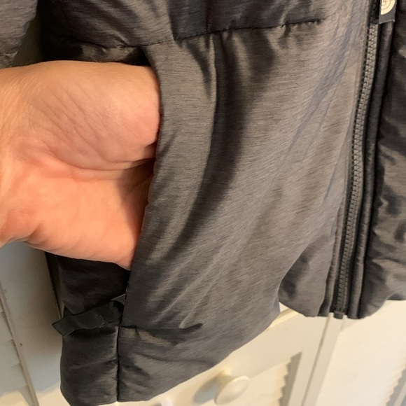 The North Face Girls Reversible Mossbud Swirl Jacket M (10/12) Heather Grey Coat - Picture 7 of 16